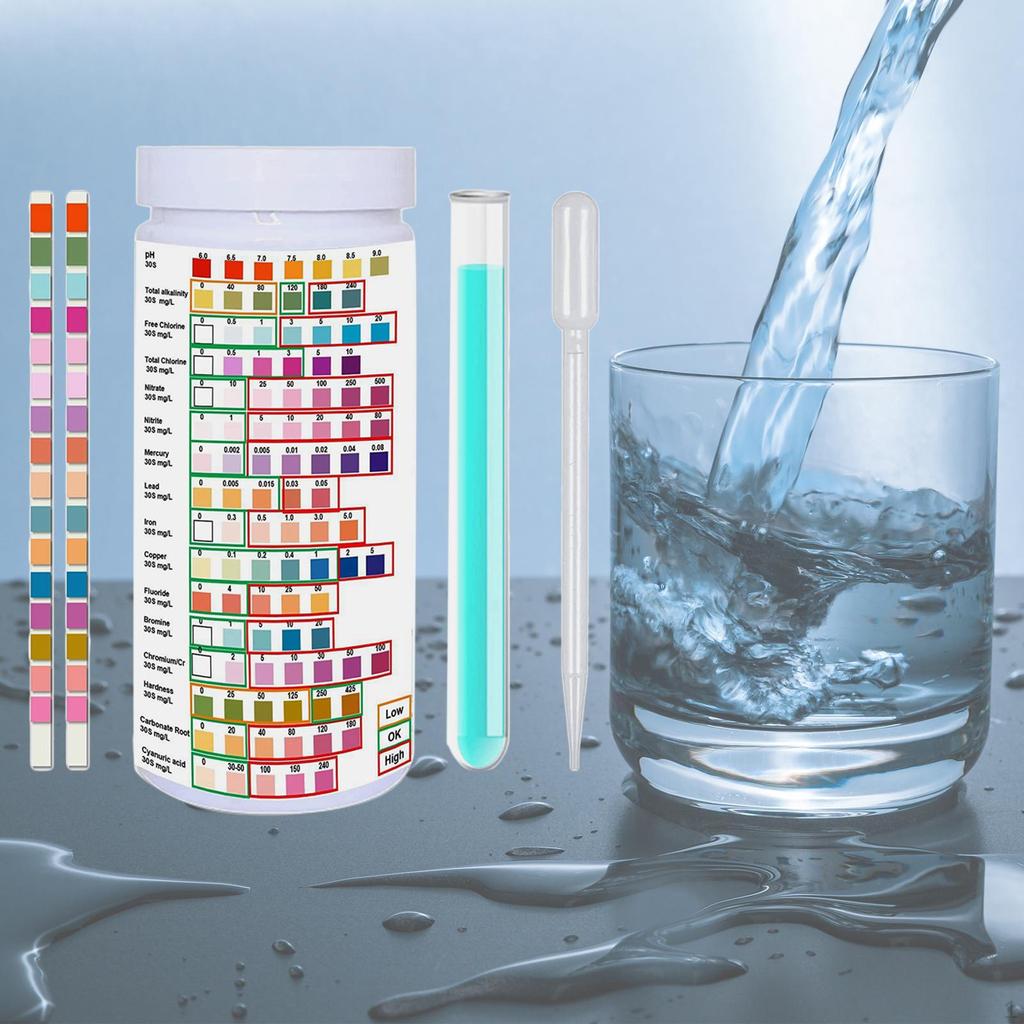 Kit di test dell'acqua 16 in 1 Carta indicatore liquida Multifunzionale Universale Qualità dell'acqua potabile