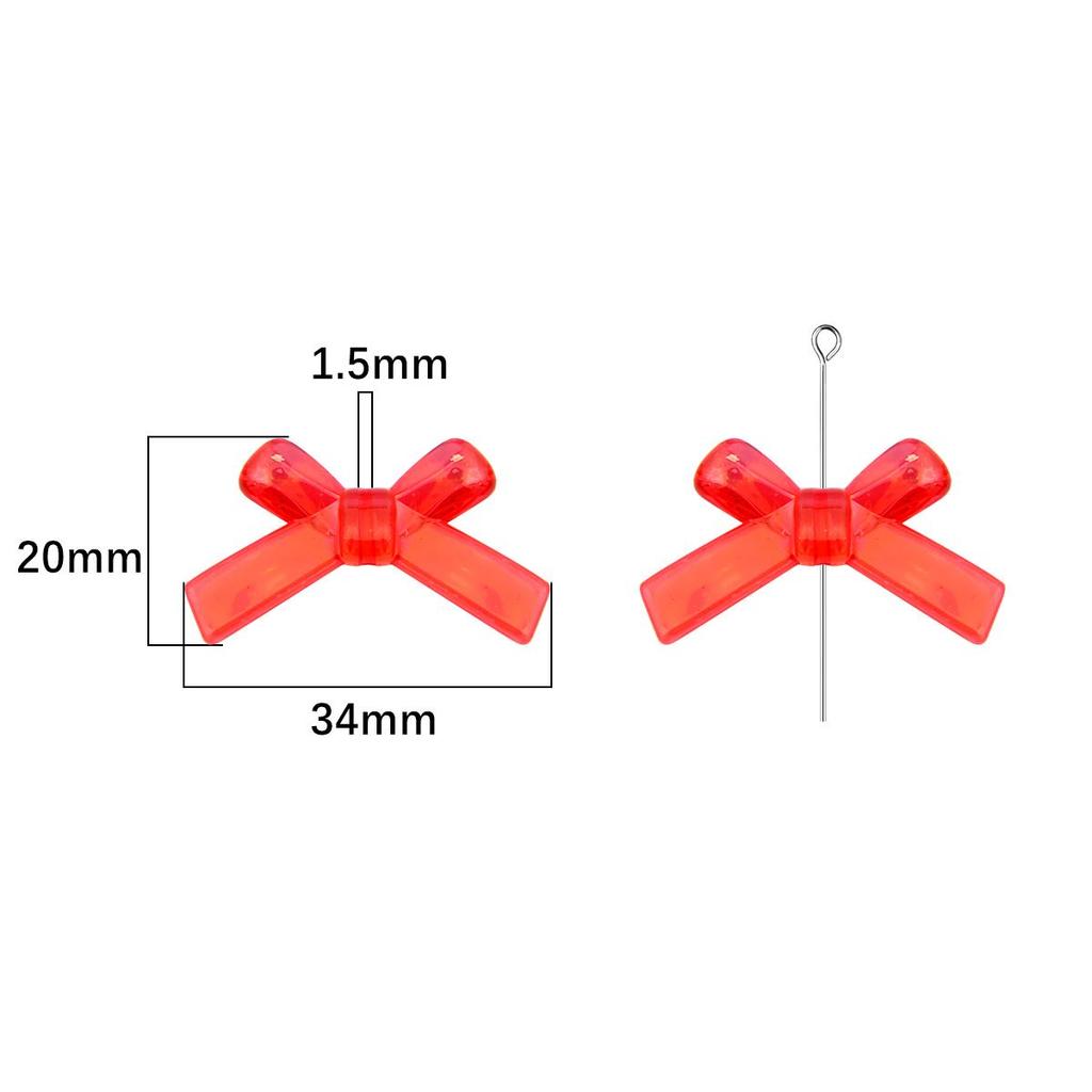 4Pcs Plastic Acrylic Butterfly Bowknot Bows Beads Charm for Necklace Bracelet Earring Hair Ornaments DIY Jewelry Accessories