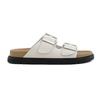 Cowhide version thick-soled slippers women's genuine leather flat-bottomed outer wear one-word belt buckle cool slippers Boken half slippers
