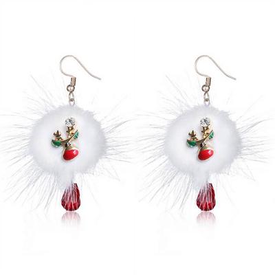 Christmas Plush Pendant Dangle Earrings Ear Jewelry Accessories Lovely Xmas Gifts - Style 1