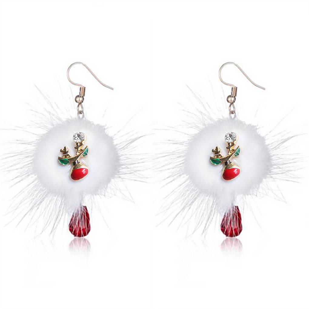 Рождественские плюшевые подвески Серьги-подвески Украшения для ушей Милые рождественские подарки - Стиль 1
