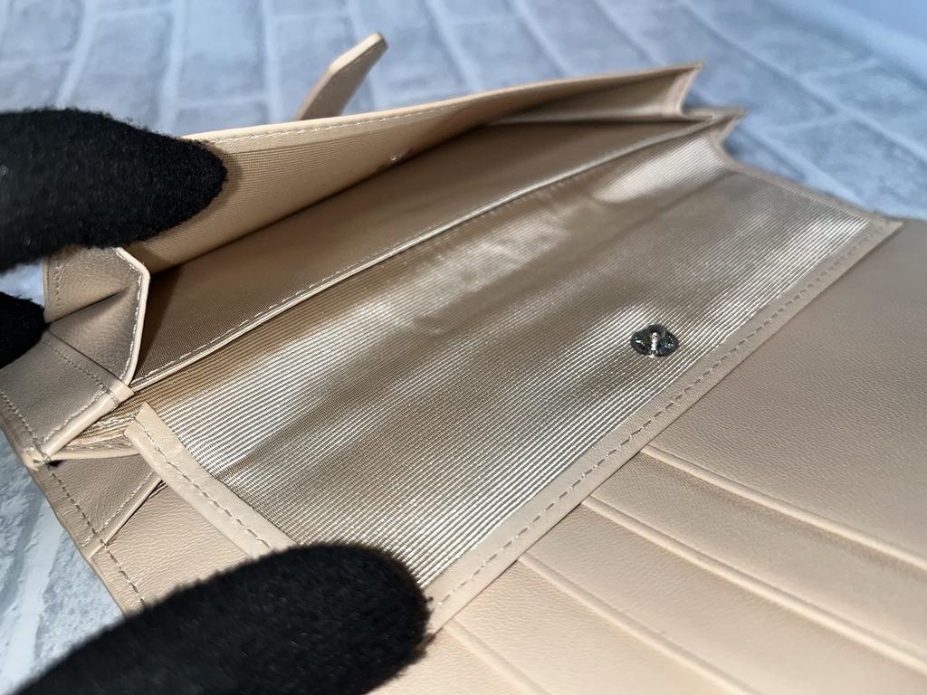 GUODI Langes Portemonnaie mit Klappe und Kartenetui, Echtes Straußenleder, Full Point Design, TK-30LW100 (Oryx Beige)