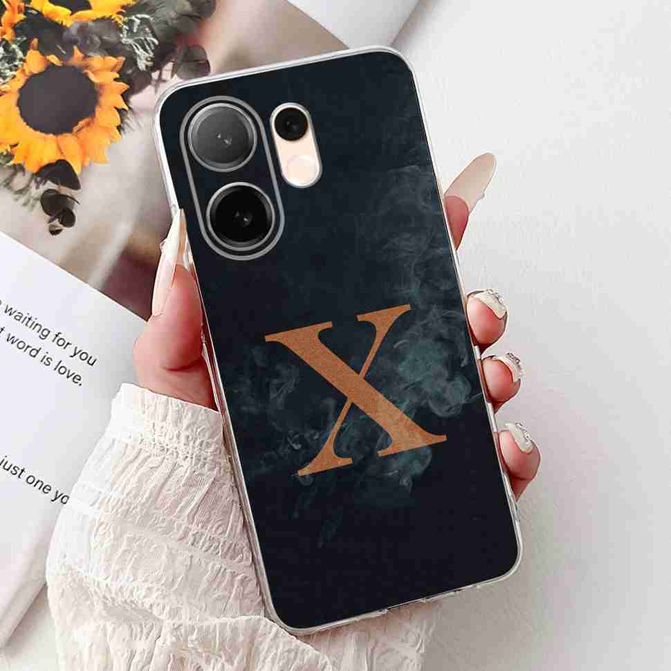 For vivo V60 5G 6.67" Case Popular Letters A-Z Crown Soft Silicone TPU Cover For Vivo v60 5G VIVO V2511 Bumper Phone Shell Coque