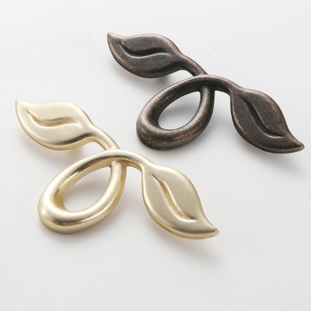 Hole Distance Vintage Pulls Leaf Shape Furniture Hardware Decorative Drawer Knobs  Modern Pulls