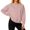 Women's Loose Comfortable Casual And Fashionable Round Neck Threaded Sleeves Solid Color Long Sleeved Sweatshirt