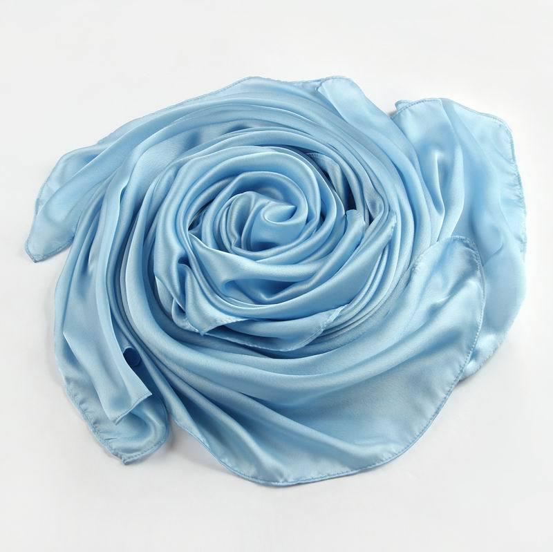 Women's Versatile Long Satin Scarf - Solid Color, Summer Sunscreen Shawl