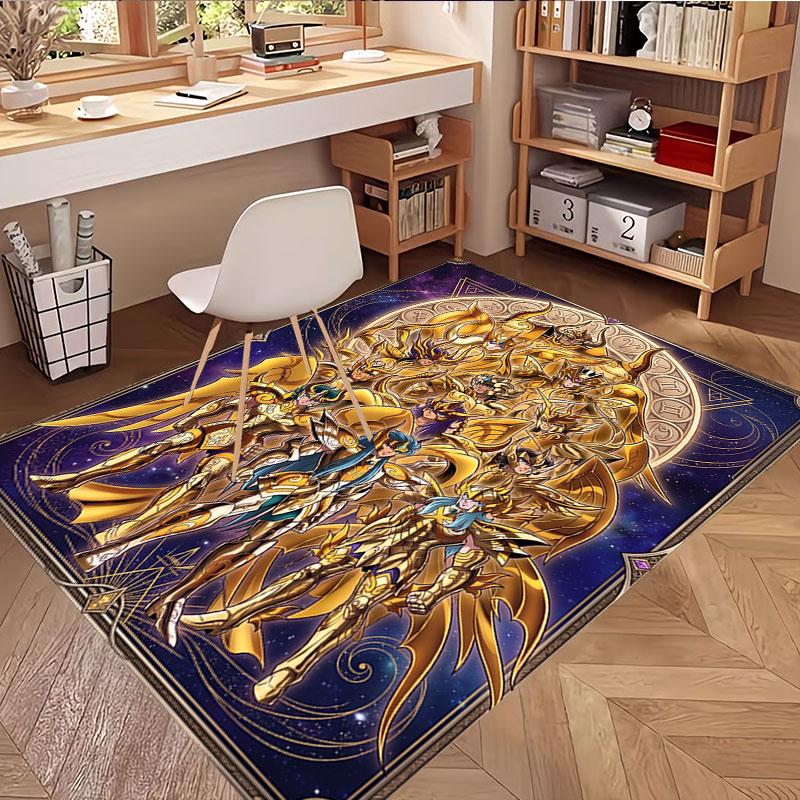 Saint Seiya Print Rug, Washable Floor Carpet, For Entryway Dorm Laundry Room Office Study, Home Decor Birthday Christmas Gift