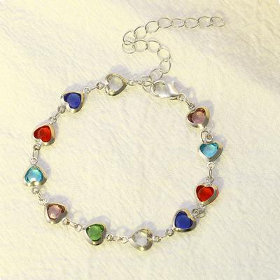 1pc Rainbow Colorful Zircon Bracelet Fashion Charm Gorgeous Charm Exquisite Cute Sweet Shining Crystal  Gift