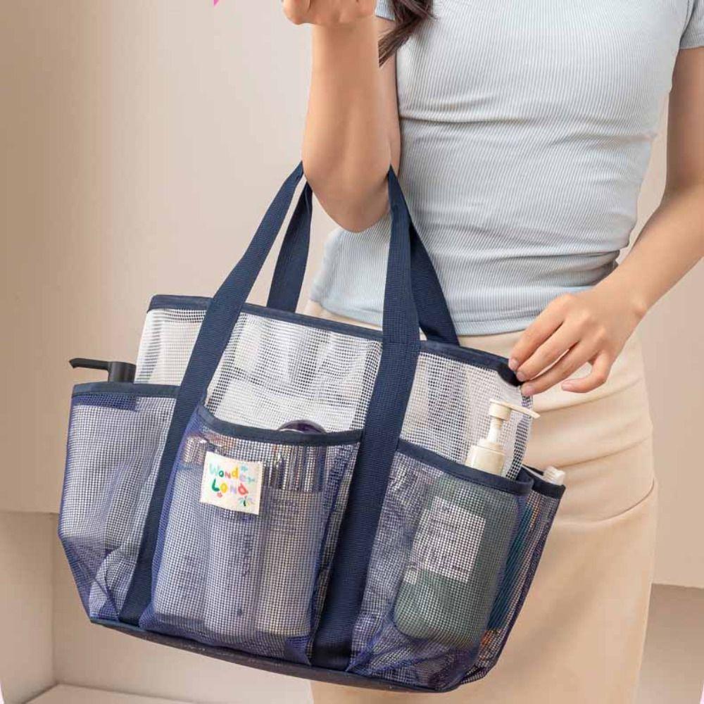 Handbag Mesh Toiletry Bag Fresh Color Hanging Shower Organizer Clothes Storage Bag  Fresh Color
