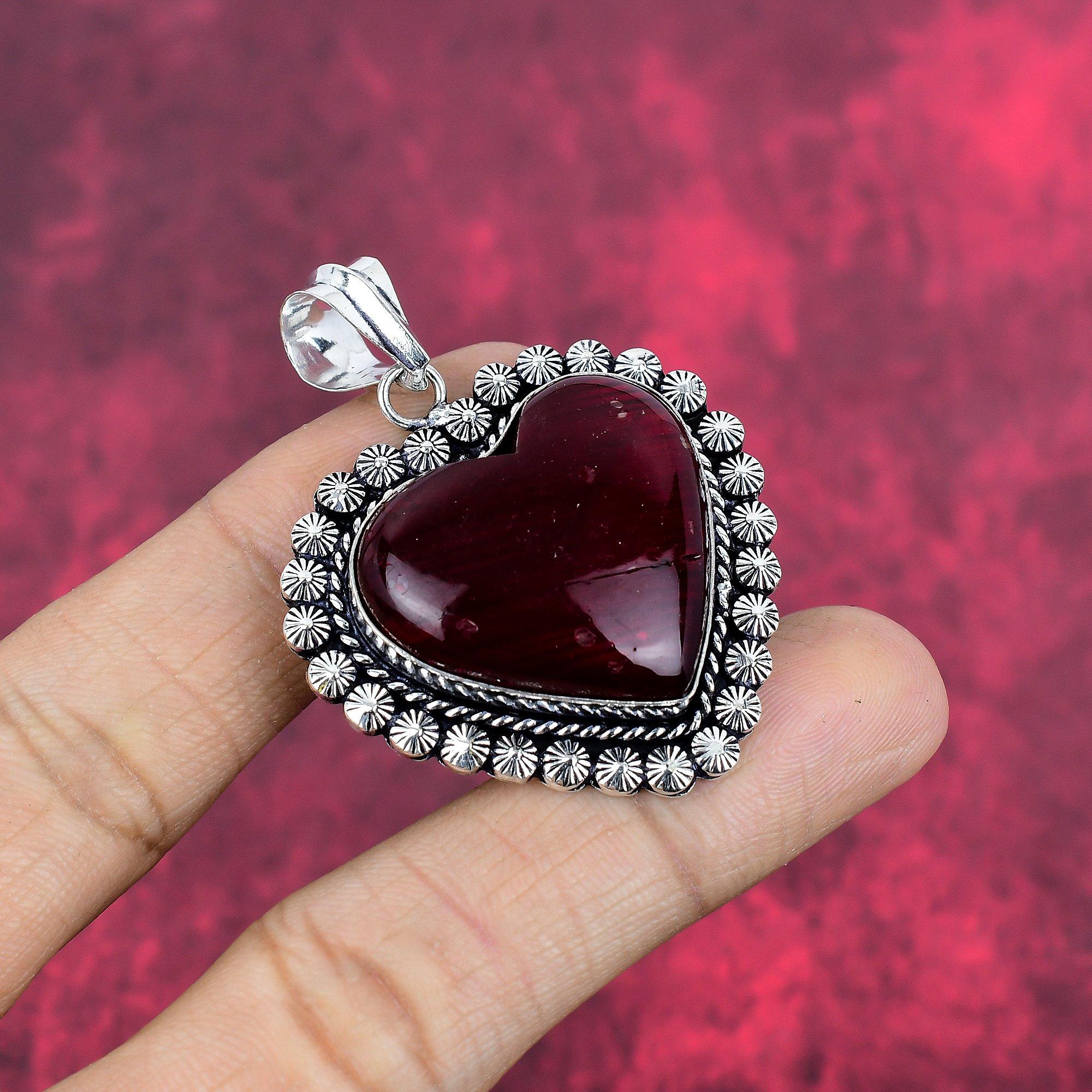 

Подвеска с красным лабрадоритом, ювелирные изделия из стерлингового серебра 925 пробы, уникальная подвеска с цепочкой из драгоценных камней, подвеска ручной работы для подарка на день рождения 2.02 Inches красный