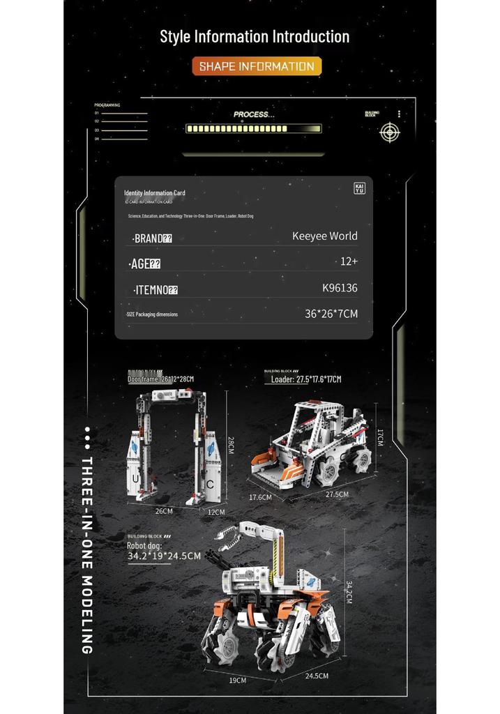 2-in-1 Programmable Robot Toy: Remote Control & Assembly Building Blocks - Smart Mechanical Dog