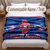 Montreal Canadiens Printed Flannel Blanket Custom Name Text Soft Warm Throw For Bedroom Holiday Gift