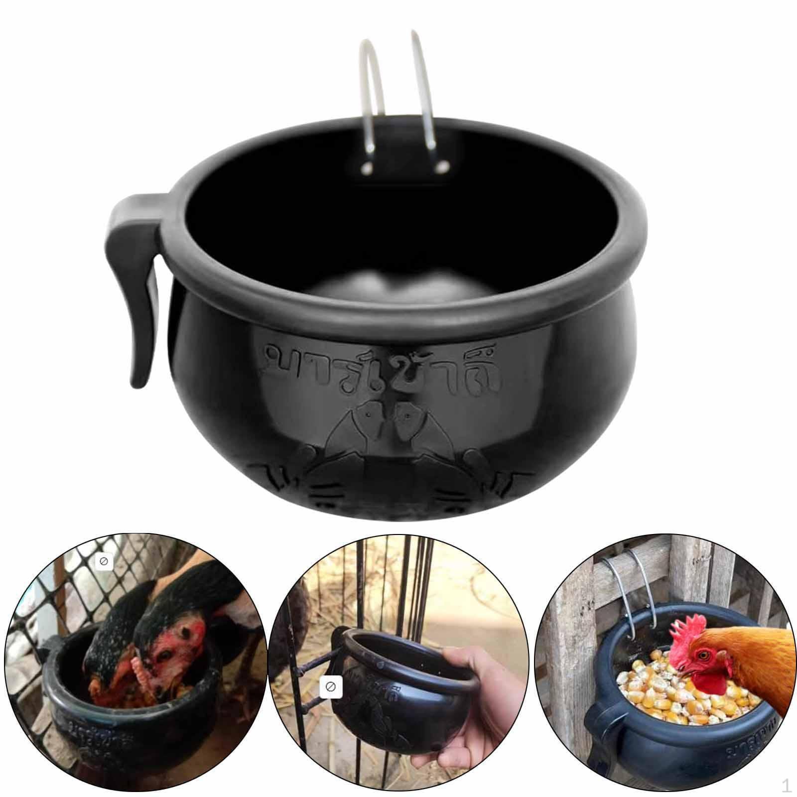 

Кормушка для птиц Чаша Петух Резина Подвесная клетка для птиц Чашка Курятник для 10cmx7cm чёрный