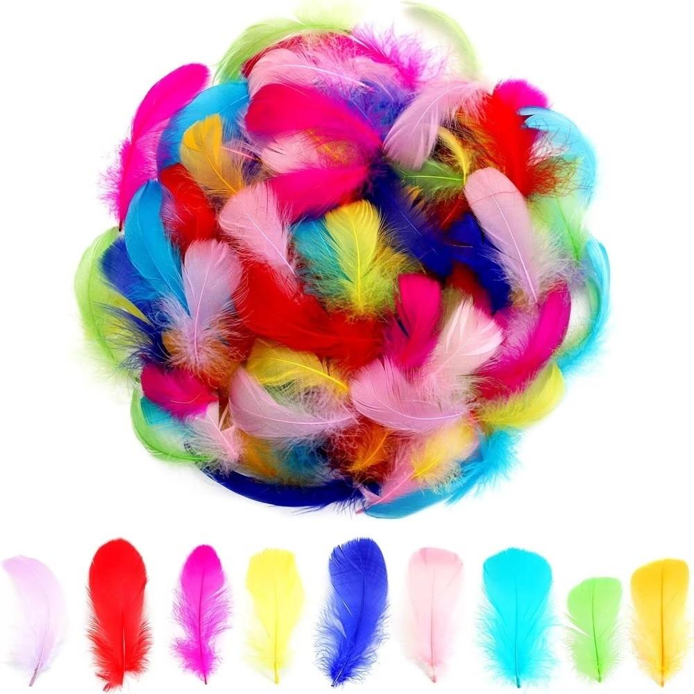 50PCS Colorful Natural Goose Feathers Natural Feather Colored Feathers  DIY Home Crafts