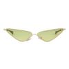 Fashion Slim Metal Triangle Cat Eye Sunglasses for Women Men Designer Trendy Ocean Lens Half Frame Cateye Sun Glasses S8807G