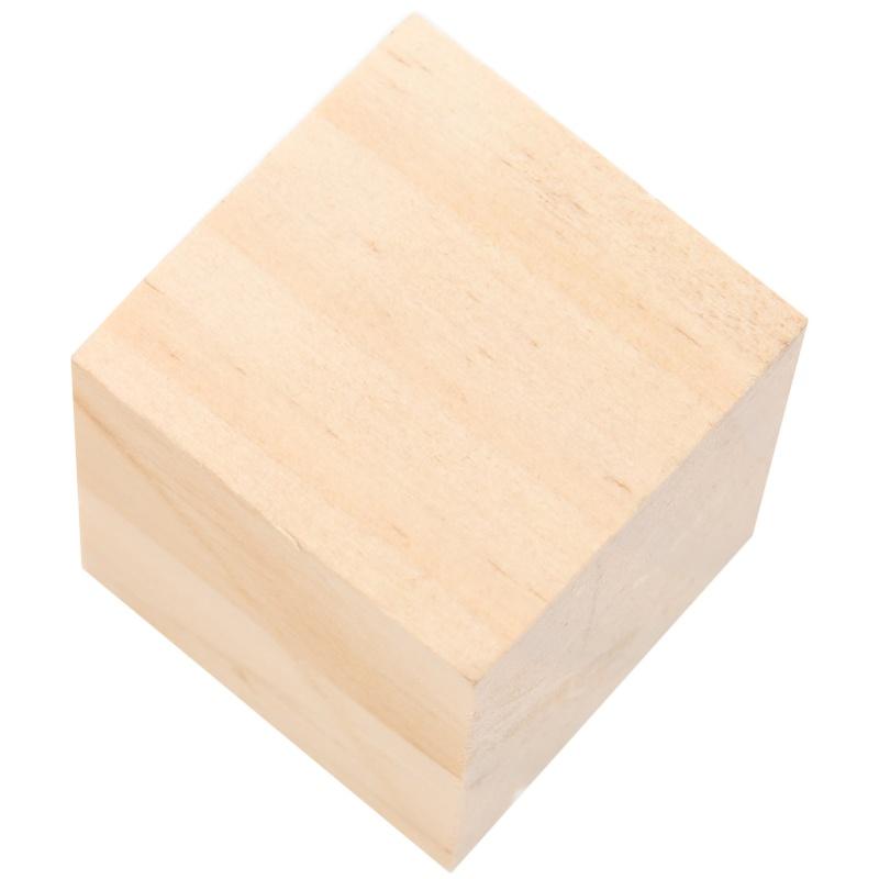12Pcs Unfinished Wooden Blocks Smooth Durable Sturdy Uniform Size Small Wood Cubes For Crafts DIY Home Decor