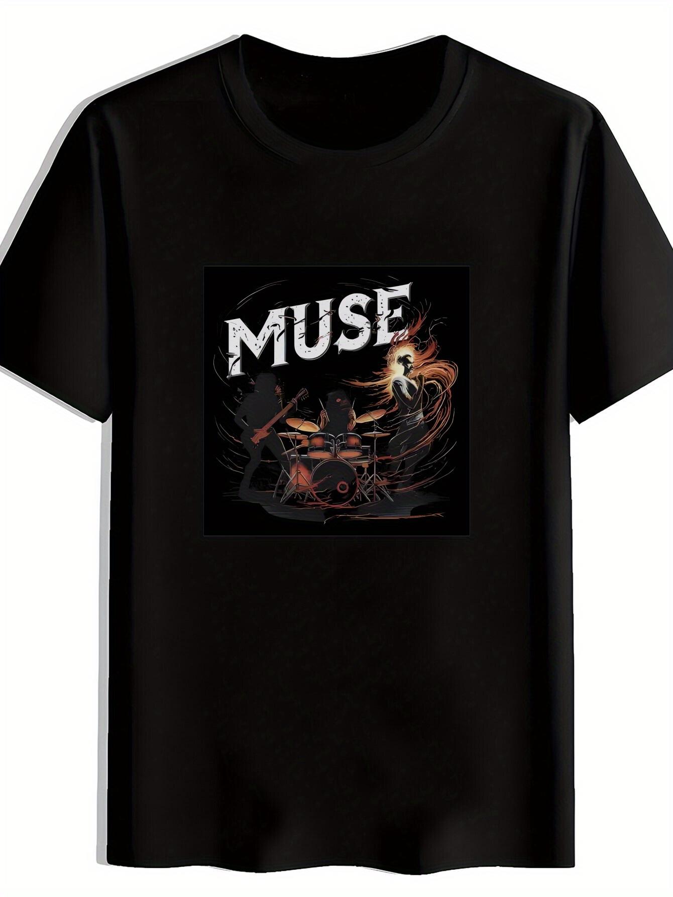 Vintage Rock Band Graphic T-shirt - Black Short Sleeve Round Neck Tee with Rammstein XXL