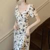 French Light Luxury Summer New Cold Style Temperament Celebrity Niche Design Backless Floral Dress