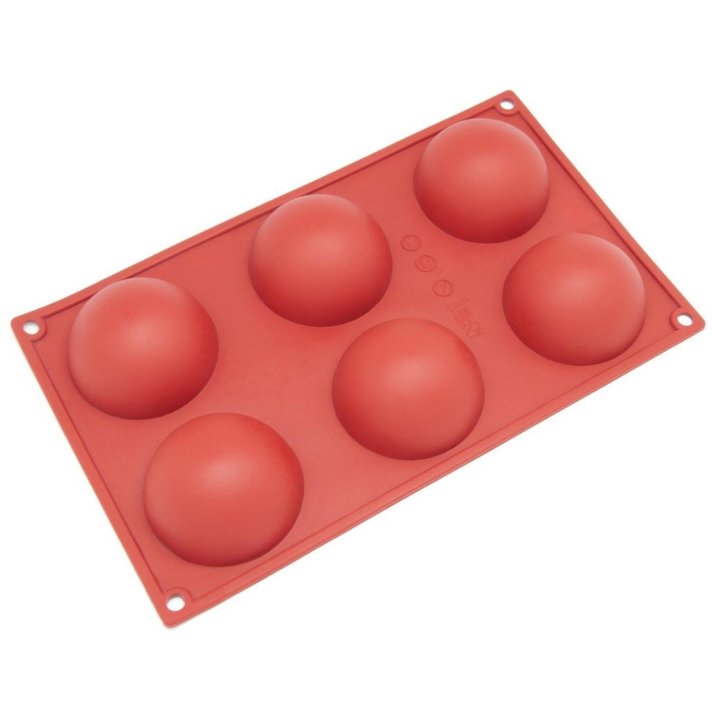 LeafIn Semicircular Round Sphere Silicone Handmade Silicone Cutter Day Hemispheres, 6-Piece Mold, Soap, Resin, Clay, Mold, Kit, Tools, Valentine's