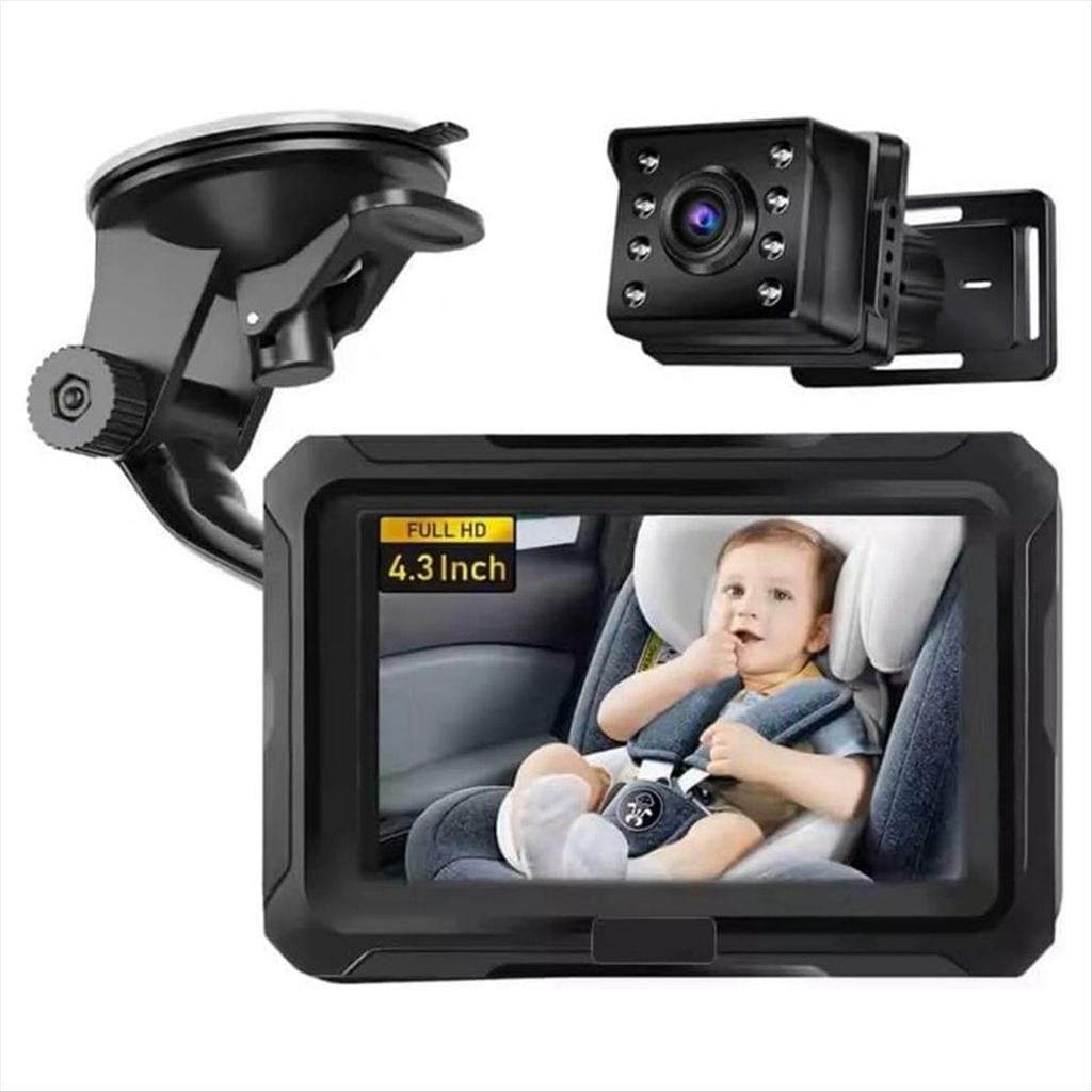 Baby Car Monitor 1080P Secure Baby Backseat Camera with 4.3Inch Display, Easy Install, Baby Car Camera for Infant Kids