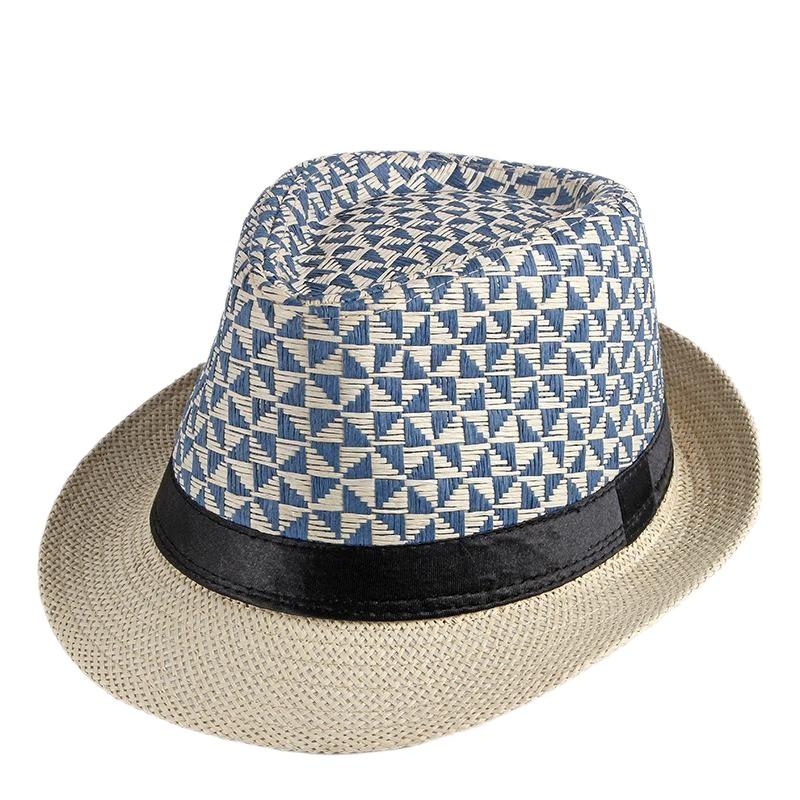 2025 New Korean Trendy Sun Hats British Top Hat Women's Men's Grometric Straw Hat Belt Jazz Hats Couple Beach Hat Fedoras Cap