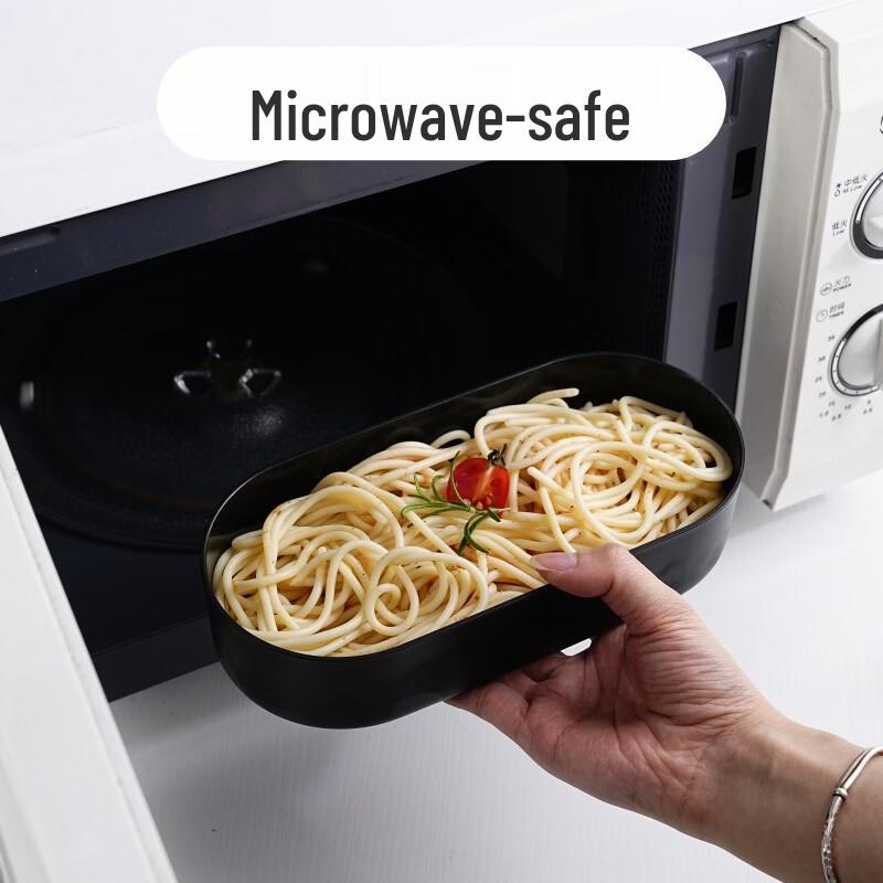 Double-Layer Microwaveable Lunch Box with Cutlery