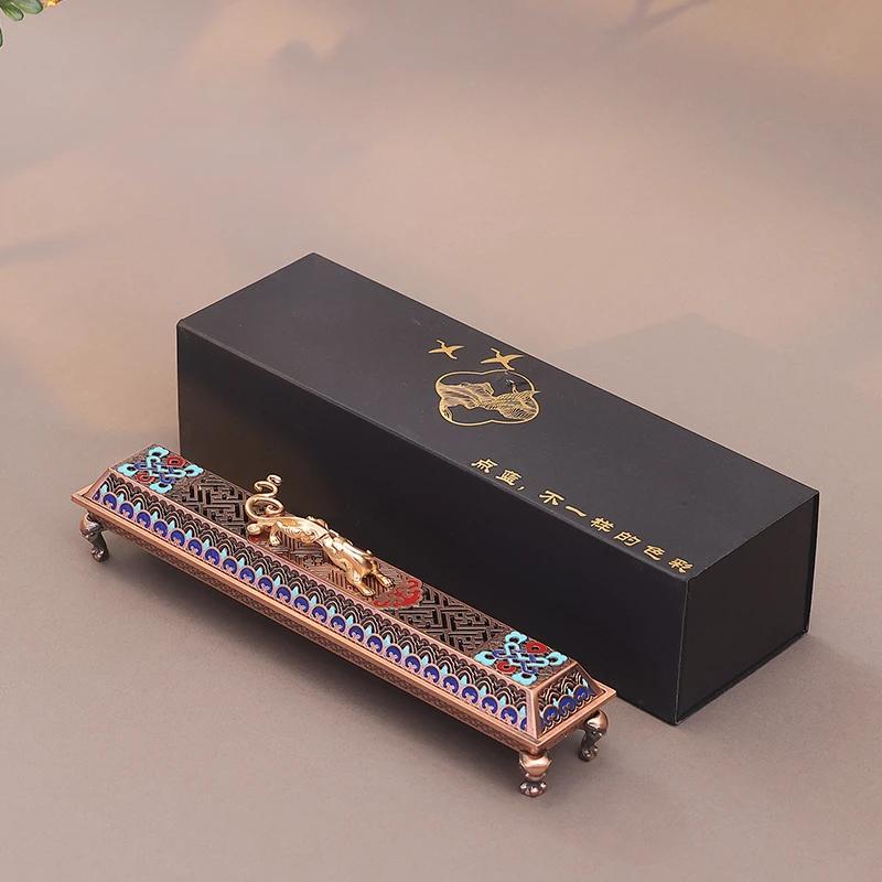 Enamel Dragon Sleeping Incense Box Household Desktop Decoration Alloy Line Incense Burner Indoor Tea Ceremony Incense Burner New