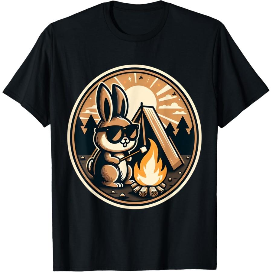 Happy Easter Bunny Rabbit Camping Camper Men Women Kids Cute T-Shirt S