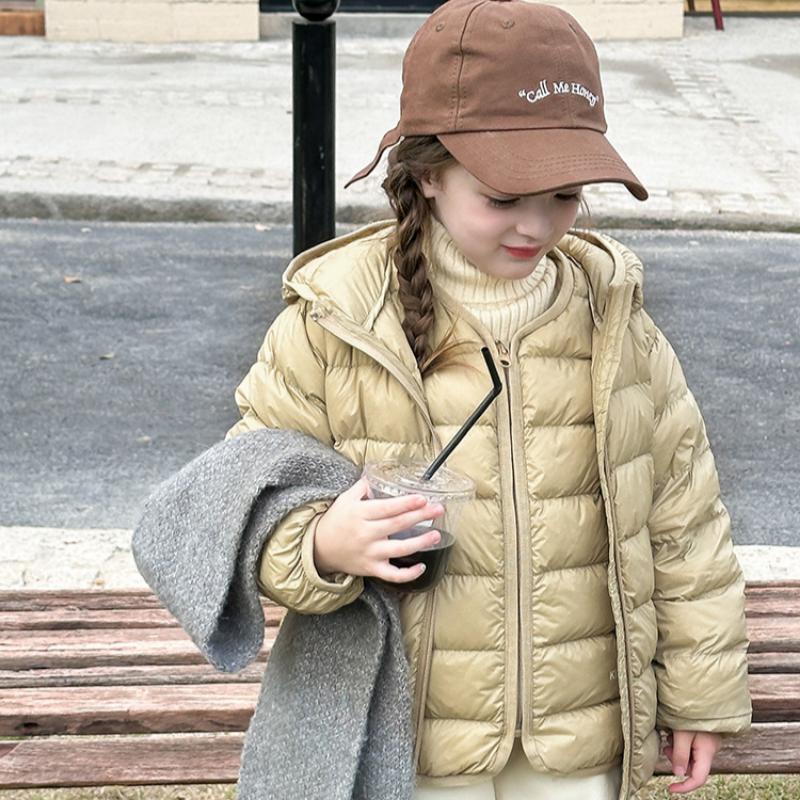 Lightweight Down Jacket for Boys and Girls In Winter with White Duck Down Lining Vest Coat