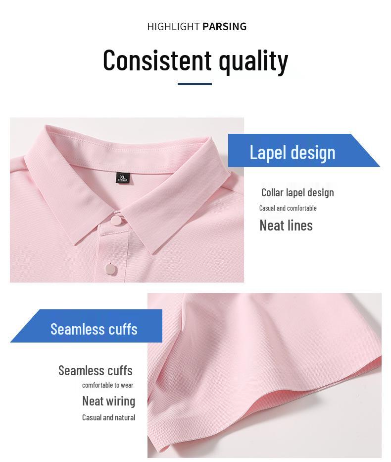 Ice Silk Summer Polo Shirt - Unisex Business Casual Short Sleeve, Customizable for Men and Women