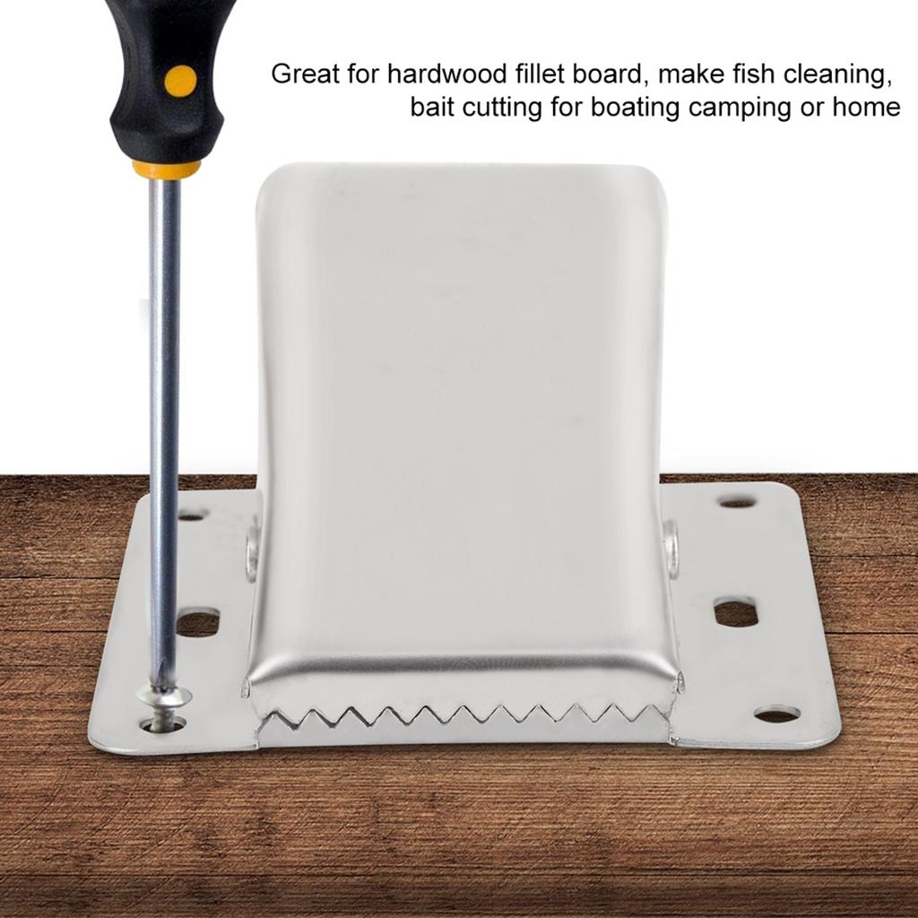 Fish Clning Clamp Professional 304 Stainless Steel Tail Clip with Mounting Hardware Securely Holds Fish for Filleting and Scaling