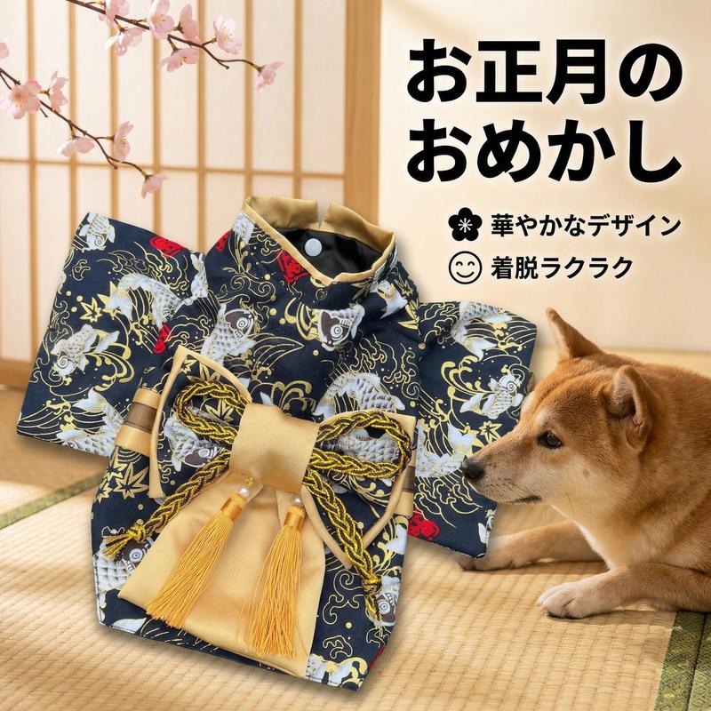 Japanese Kimono Pet Boy Dog Clothes Luxury Embroidery Handmade Party Suits Coats For Small Medium Dog Poodle Japanese Clothing