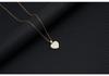 Gold Shell Pendant Necklace with English Alphabet - European & American Trend In Titanium Steel Chain