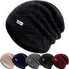 Unisex Warm Winter Hat HEAT Mark Skull Cap Diamond Grid Design Beanie Hat Thicken Winter Hats For Women Men Knit Hat