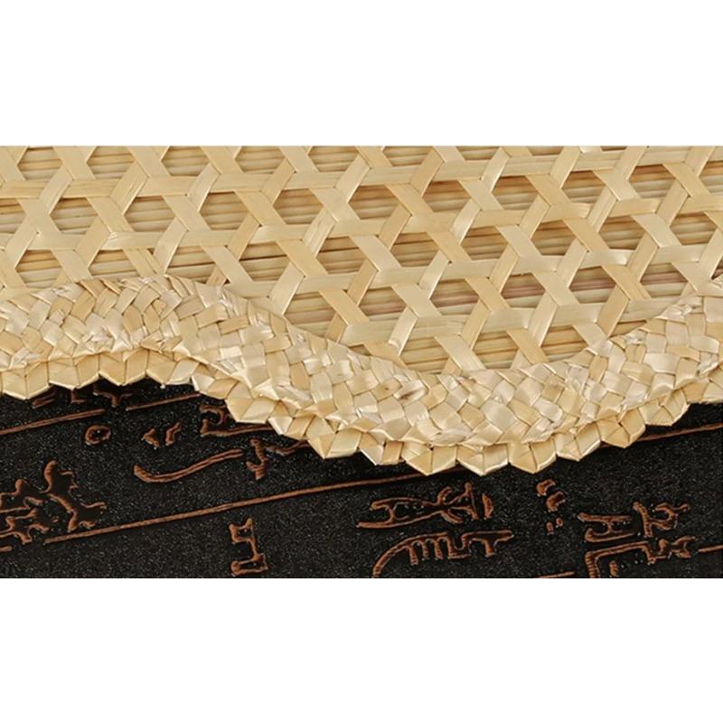 Hand-Woven Straw Fan Vintage Pufan Chinese Handmade Hand Shaking Fan Wheat Straw Craft Gift Home Decoration Party Dance Hand Fan