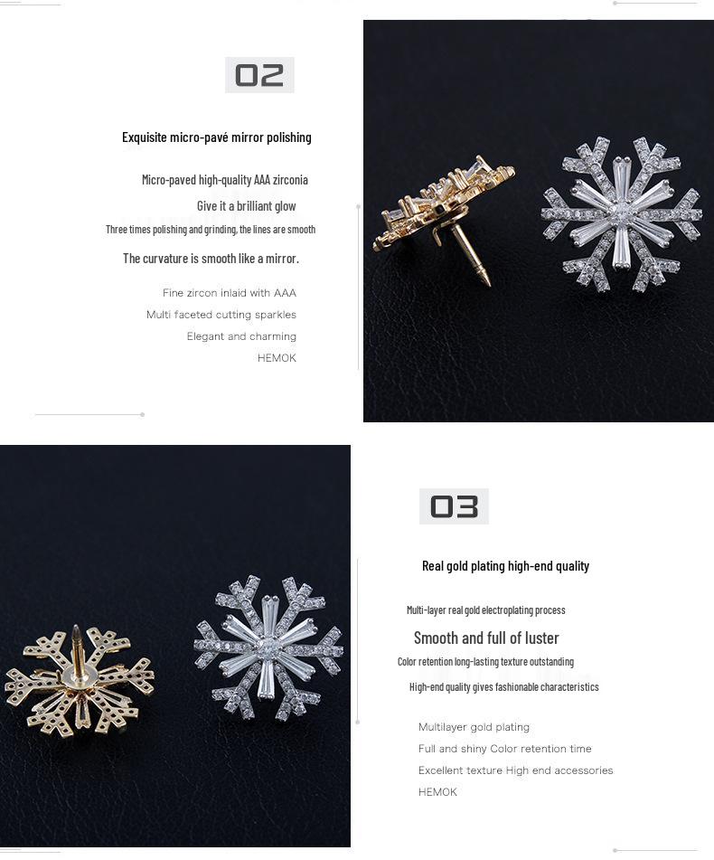 Elegant Snowflake Brooch for Women, Luxury Feel, Zirconia Accents, Lapel Pin with Anti-Slip Button