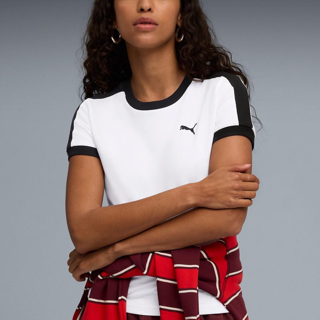 Puma T7 Always On Slim Fit Short Sleeve T-Shirt Women Tops 633952-02