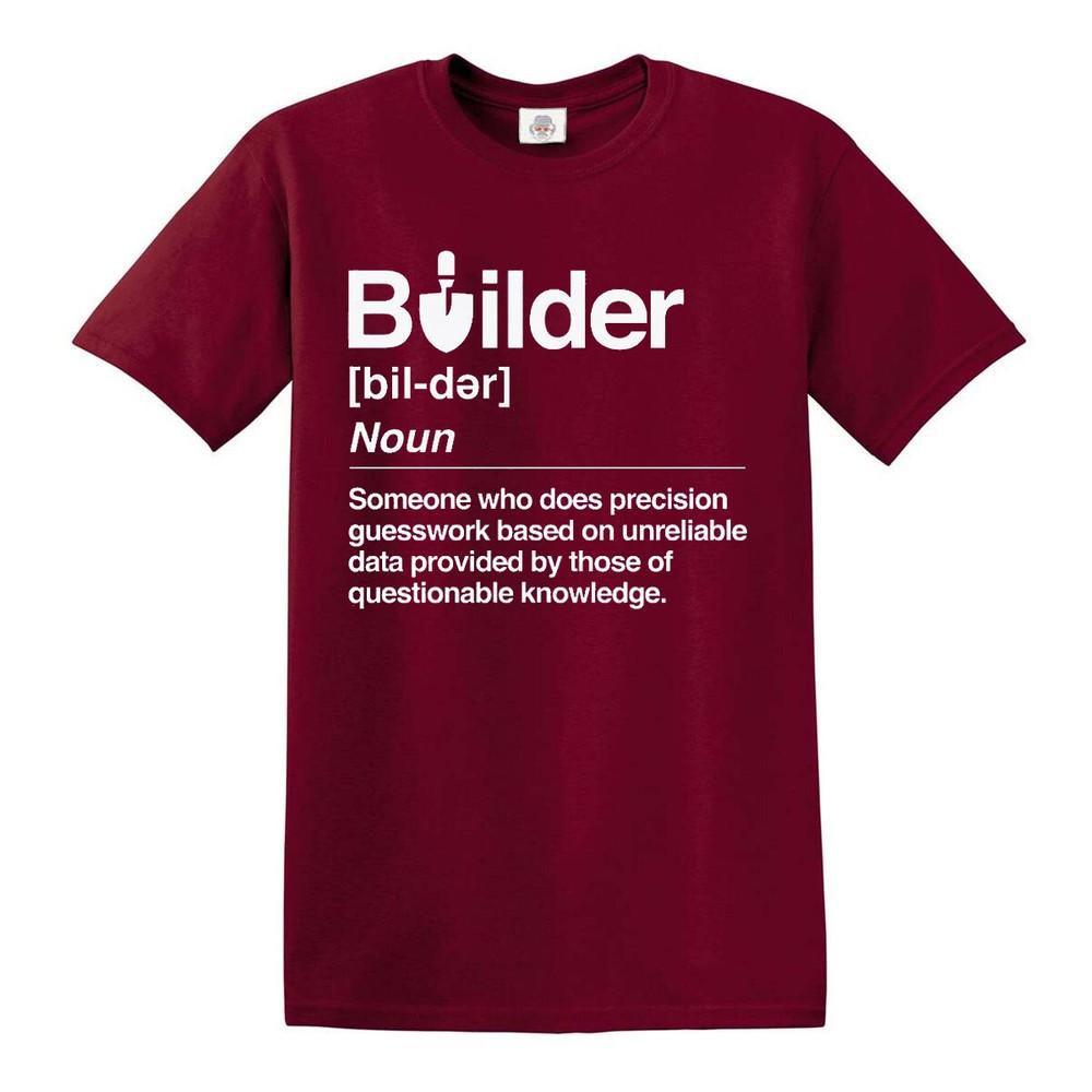 Builder Defined Labourer Profession Tshirt Funny Gift Novelty Top Tee