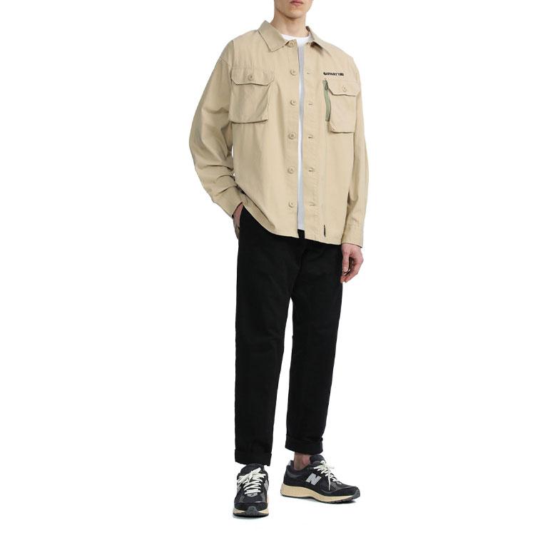 Carhartt WIP Solid Color Logo Embroidered Pocket Long Sleeve Shirt Men shirts Beige CHXSTA221037I-BGX