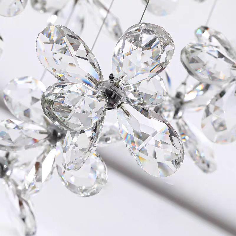 Luxury French Crystal LED Ceiling Light Energy Saving Indoor Lighting Fixture for Living Dining Room Bedroom Loft Home Decor