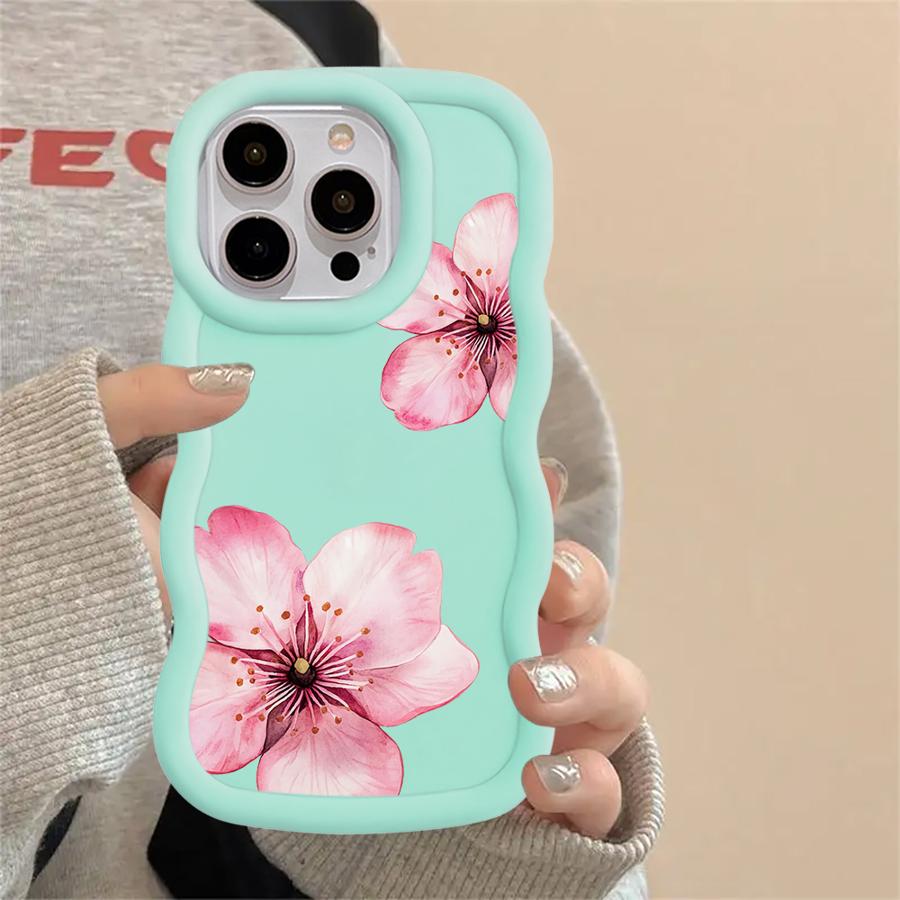 Pink Flower Soft Phone Cover Case for iPhone 17 Air 12 13 11 14 XR 15 Plus 16 Pro Max 8