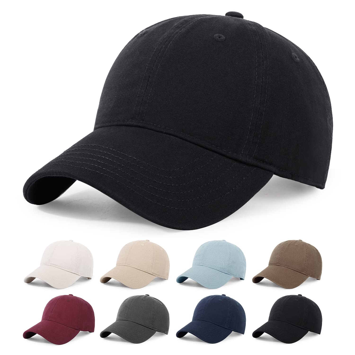 

Geyanuo Large Size Deep Solid UV Adjustable Unisex Men s Cap, Oversized, 60-64cm, 100% Cotton, Color, Protection, Size, Outdoor, Simple, Casual,