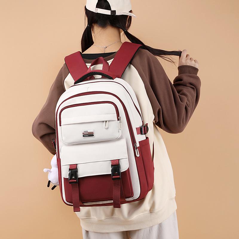 female light and simple primary school student large-capacity burden reduction high school student campus backpack