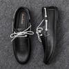 Fashion Breathable Business Men Leather Shoes Summer Slip on Loafers Men Casual Leather Shoe Black Flats Driving Shoes Moccasins Zapatos
