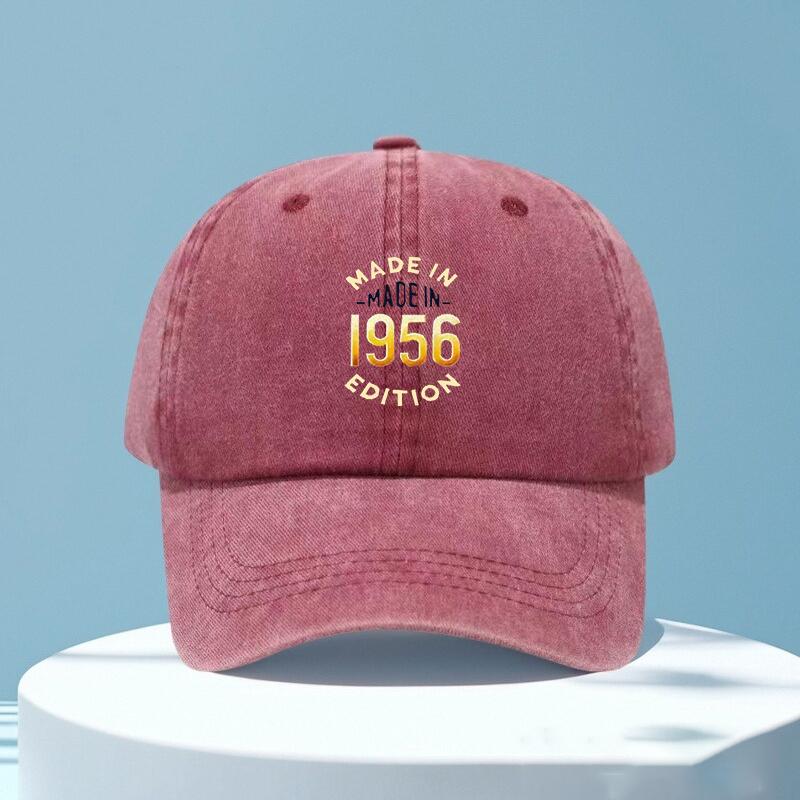Limited Edition  Washed Baseball Cap Featuring a Design with The Year Makes a Perfect Gift for Friends Who Love Nostalgia