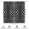 Modern Geometric Shower Curtain Zebra Print Pattern Bath Decor Waterproof 3D Effect Customizable For Bathroom Renovation Home De