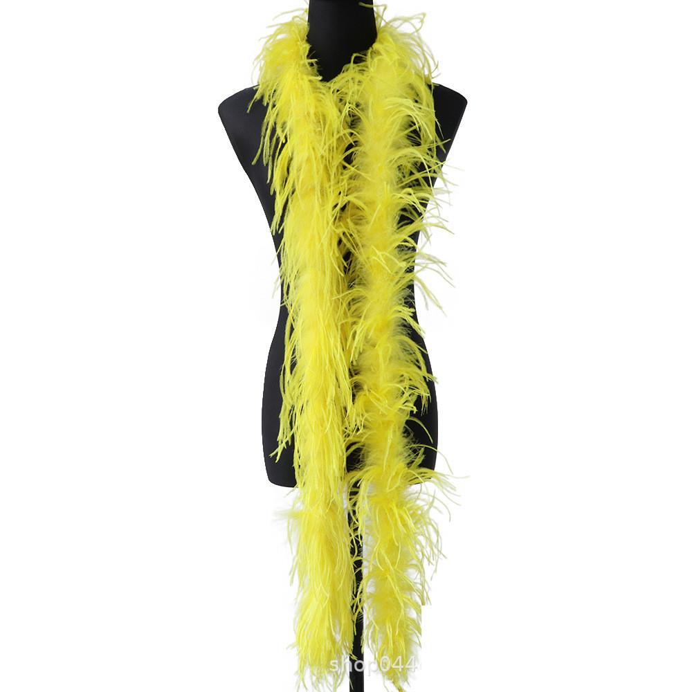 2 Meters/Bag South African Colorful Ostrich Feather Villus Fluff Bar Strip Dyed Pattern Performance Dress Hat Scarf