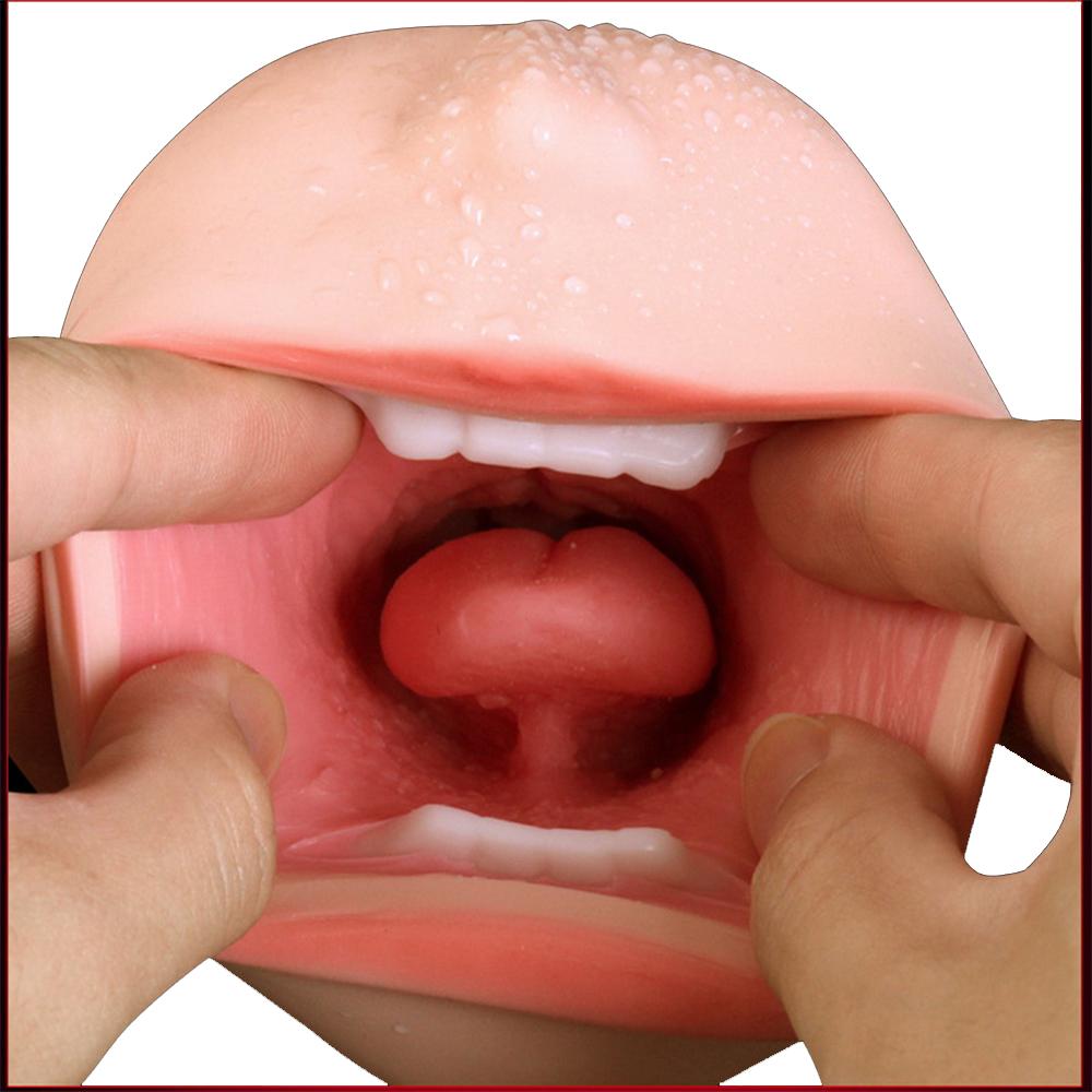 Realistic Oral 3D Deep Throat with Tongue Teeth Artificial Vagina Male Masturbator Realistic Pussy Oral Sex Toys for Men