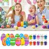 12pcs Easter Eggs With Bunny Squeeze Balls Easter Basket Eggs Decors With Squeeze Bunny Filled Eggs Toys Children Gifts
