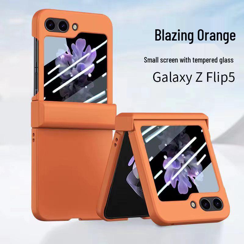 Samsung Z Flip7 Skin-Feel PC Protective Case: Full Coverage, Three-Piece Set for Flip4/5